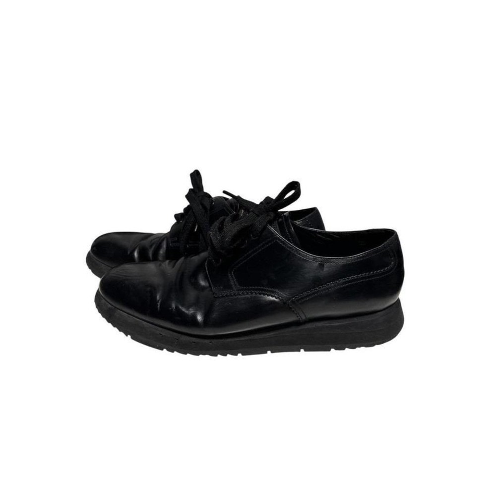 Prada Black Leather Lace Up Oxford Dress Shoes Men's Size 9.5